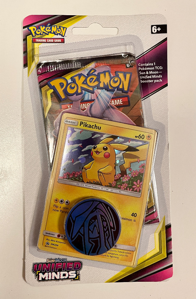 Pikachu Blister Pack from Unified Minds Pokémon card set